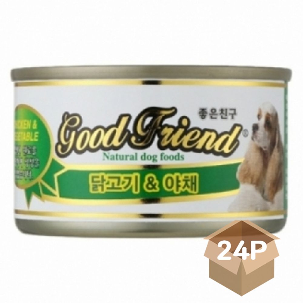 강아지 습식 캔간식 닭고기 야채 100g 24P 통조림
