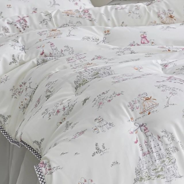 소녀 콜라켄 텐센 모달 차렵이불 핑크 Q 200 x 230