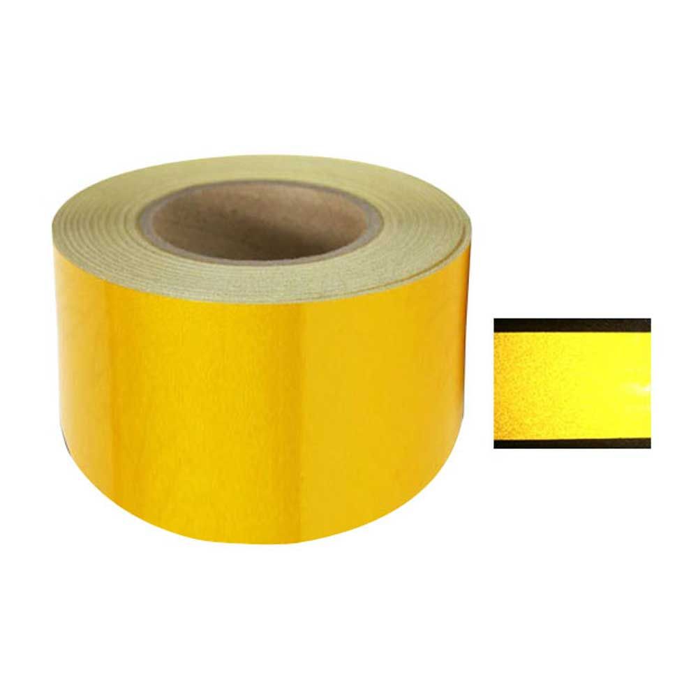 10cm 45M 노랑색 일반반사 사선 반사테이프 위험표지