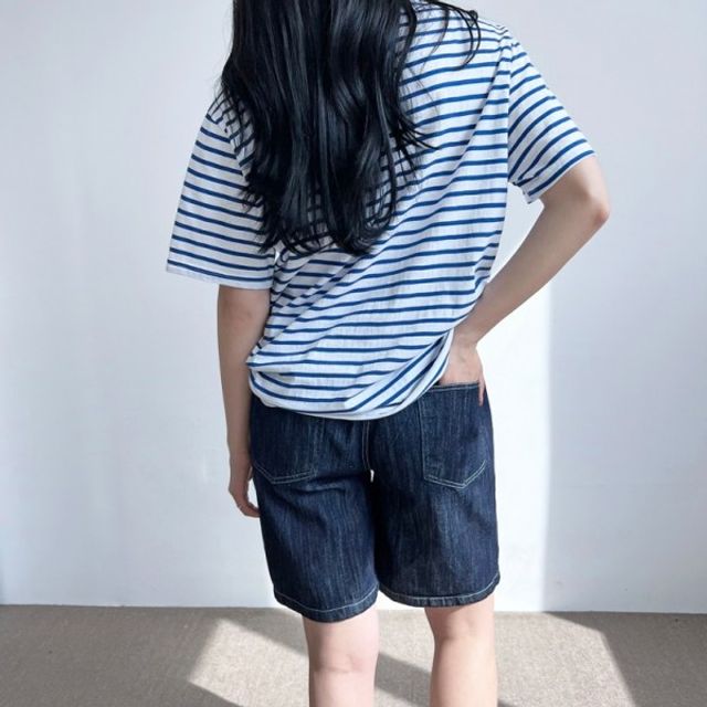 카르트 린넨 여름 기본 청 데이 여자 반바지