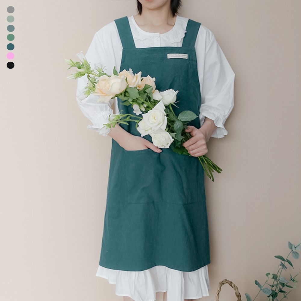 어린이집 유치원 앞치마 기본 원피스형 데이 솔리드