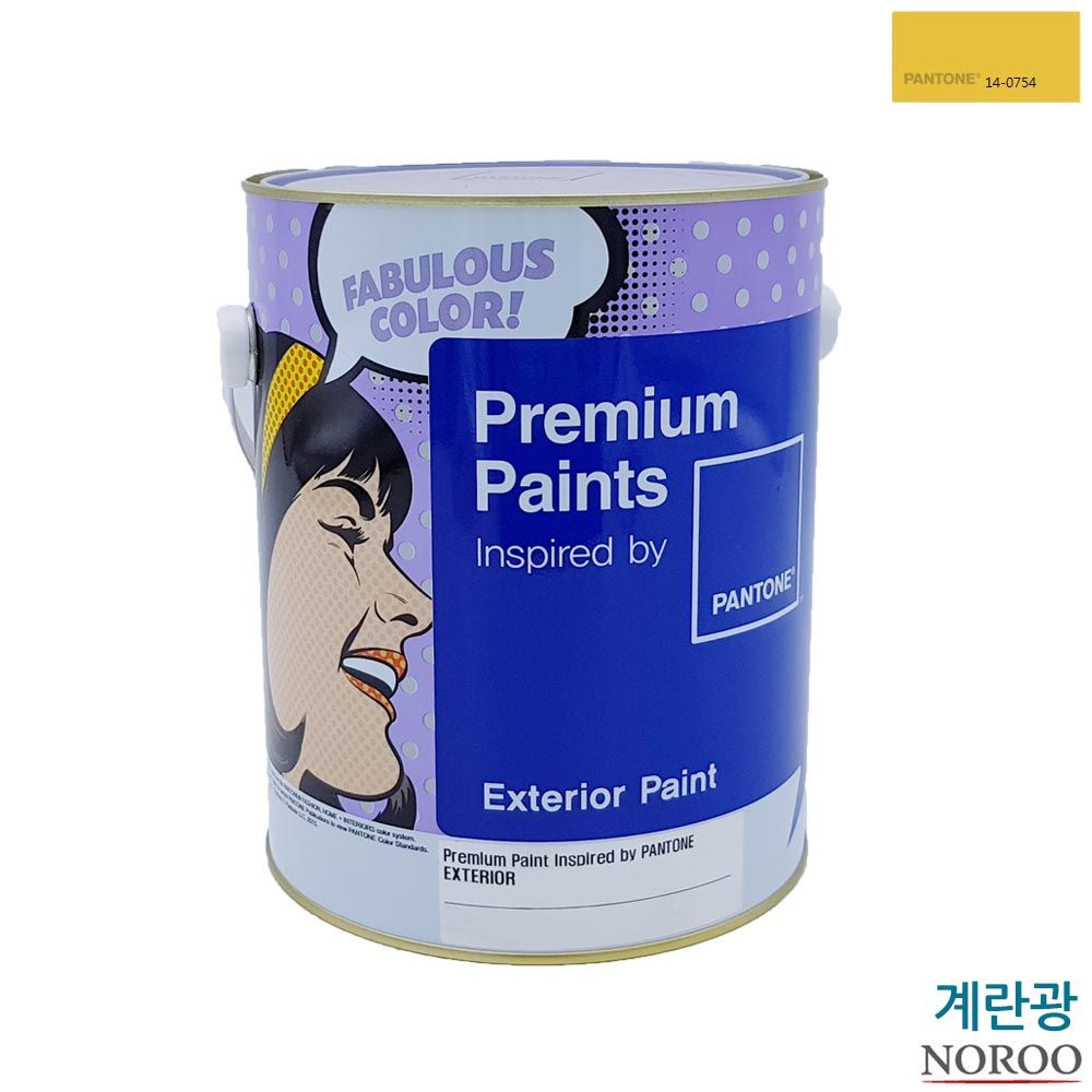 팬톤 외부용 계란광 수성페인트 4L 노랑14-0754