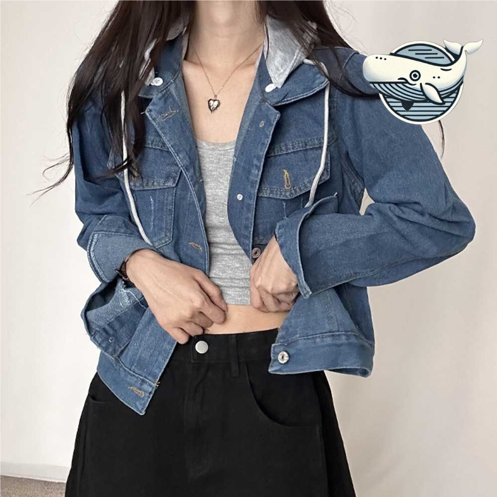 데님 후드 자켓 캐주얼 간절기 스타일 칼라
