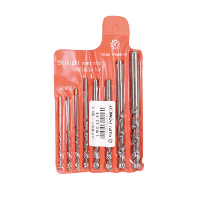 태양파워 콘크리트드릴세트 8본조(3.2-9.5MM) 1SET