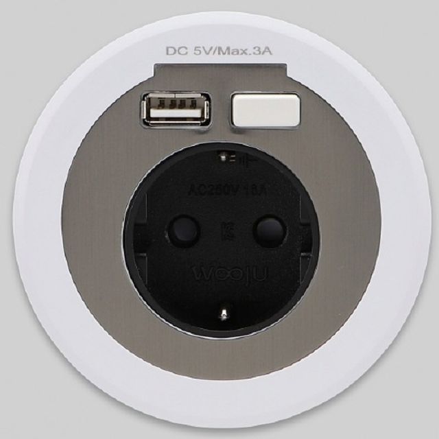 콘센트 BID-201LED 화이트+LED바 300mm