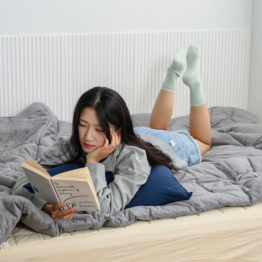 잠트리 샤이니 40수 순면 차렵이불 Q 그레이