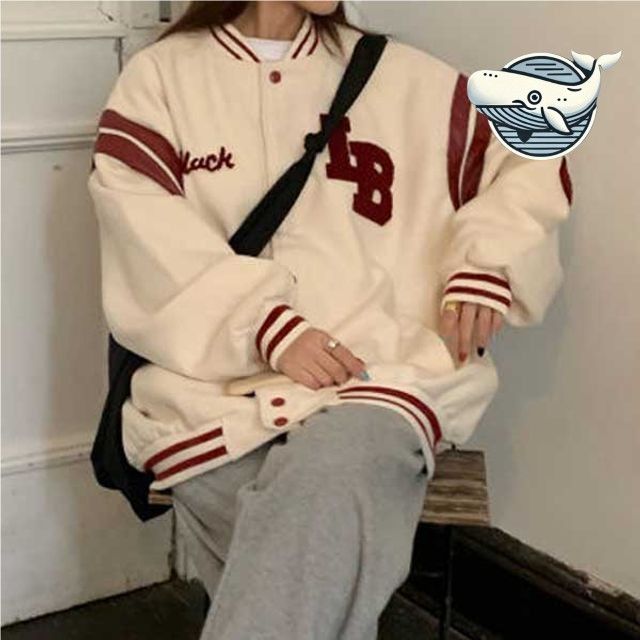 박시핏 스포티 오버사이즈 여성 야구점퍼 데일리