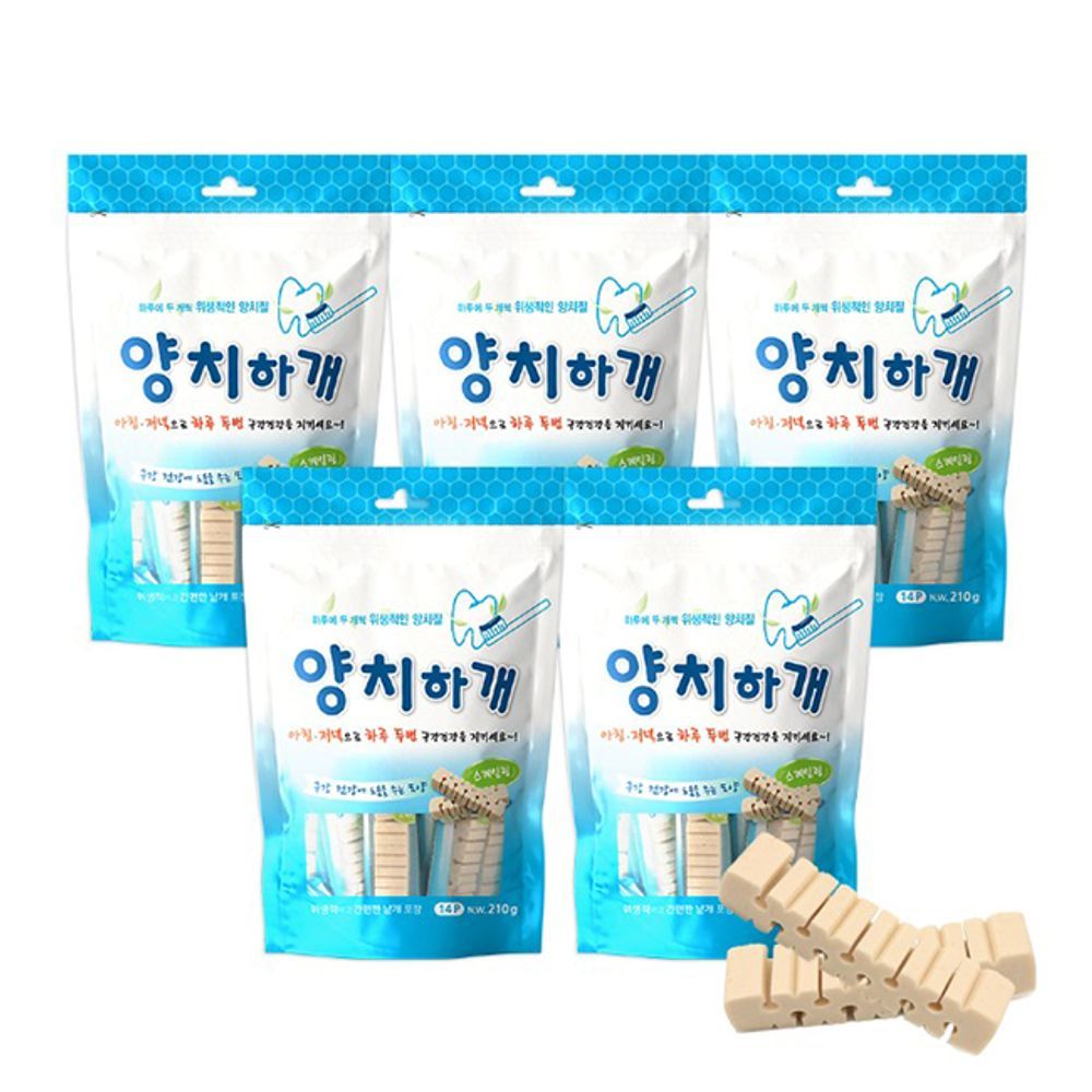 강아지 스케일링 양치껌 일상 14P 5개 묶음 애견 치석