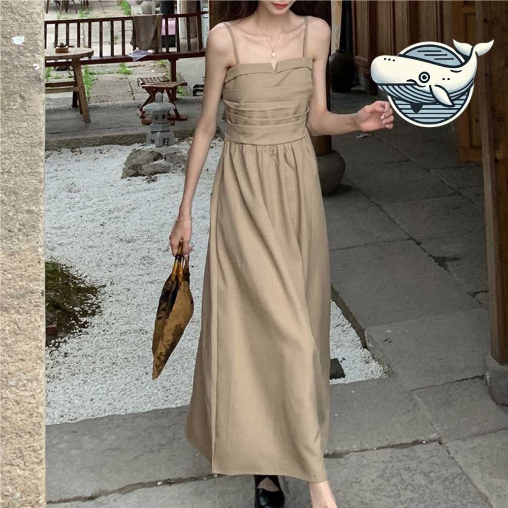 여름 데일리 롱원피스 뒷밴딩 주름 포인트