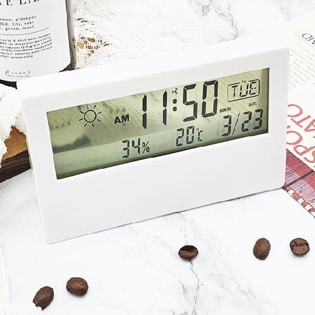 투명창 전자 디지털 온습도계 온도 습도 측정기 시계
