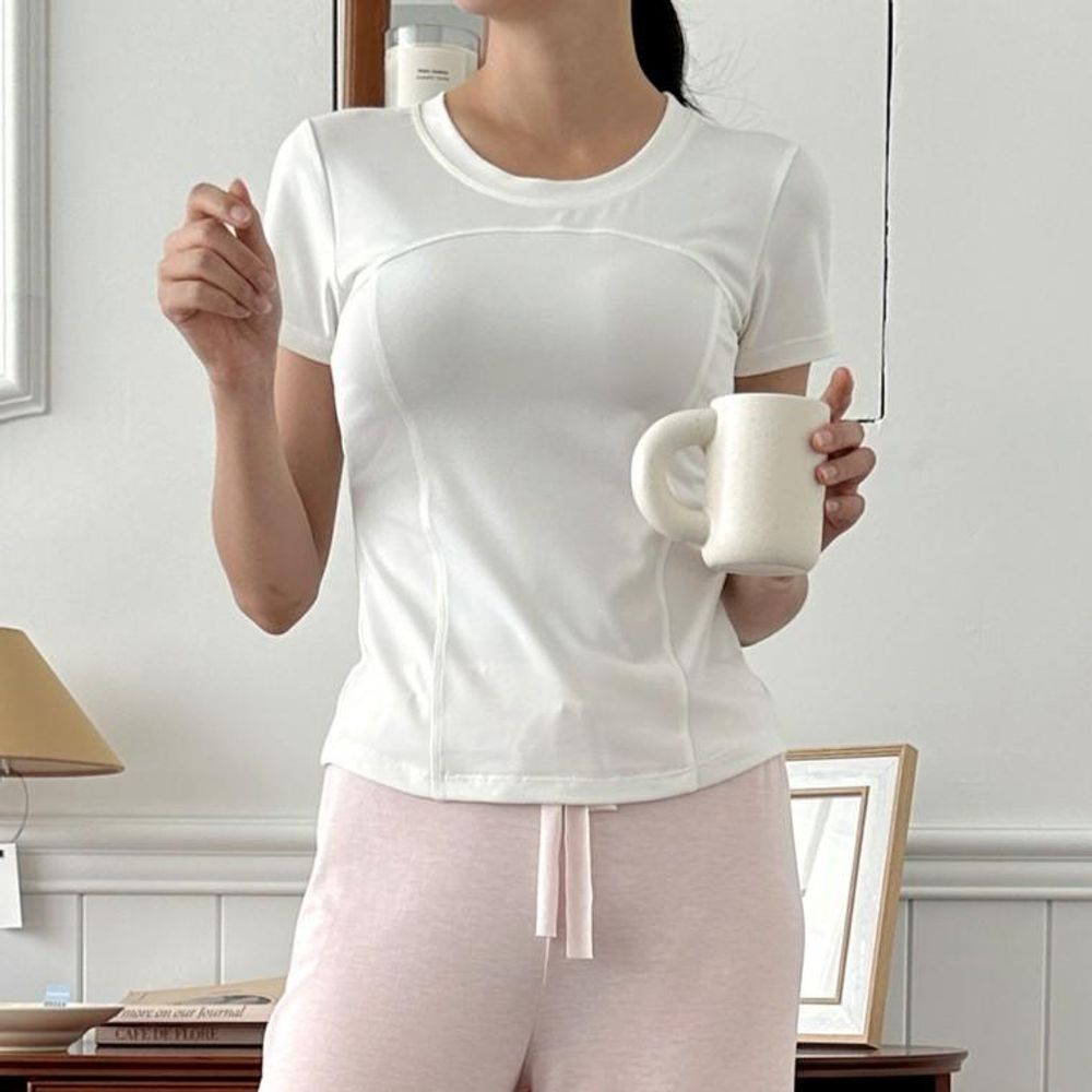 모아 스판 반팔 티셔츠 240920 여성 반팔티 티셔츠 요