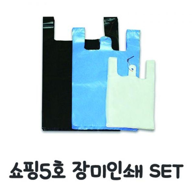 무지 쇼핑 비닐봉투 5호(53) 장미인쇄 70매x2개 SET