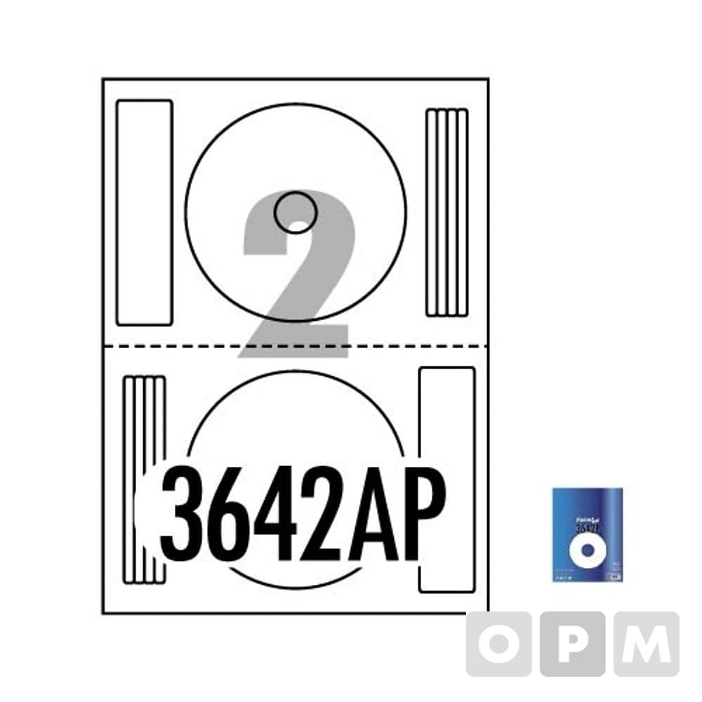 라벨3칸100매 CL-3642AP CD DVD용 118mm내경-17.5mm