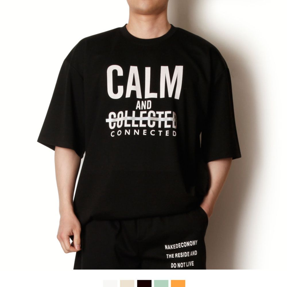 CALM프린트 남자 반팔티