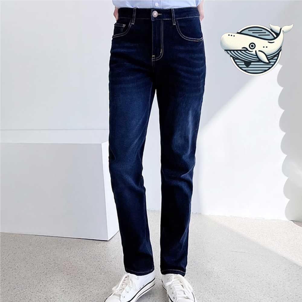 편안한 스판 데님 바지 진청 슬림핏 봄가을