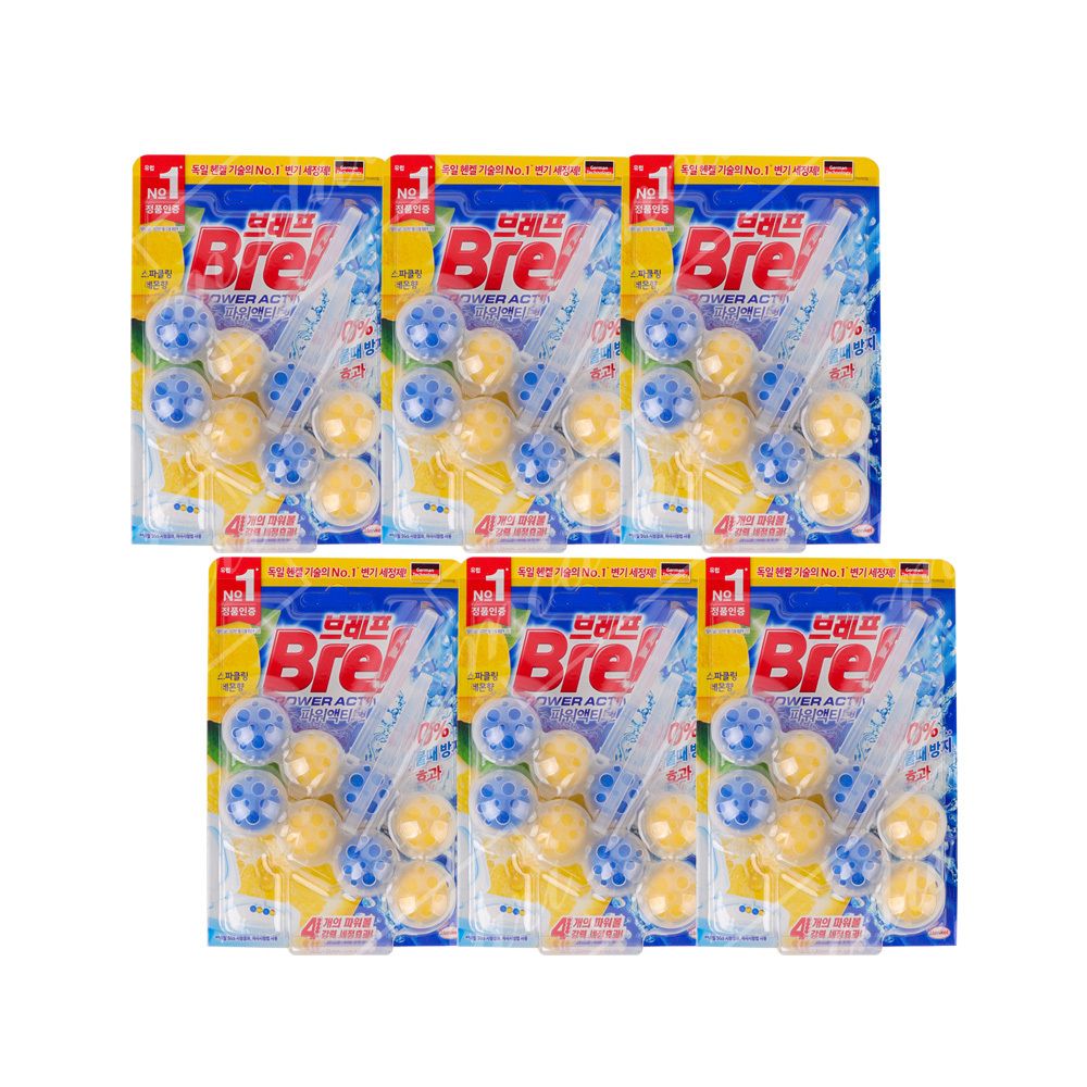 브레프 파워액티브 변기세정제 레몬향 2P 6개입