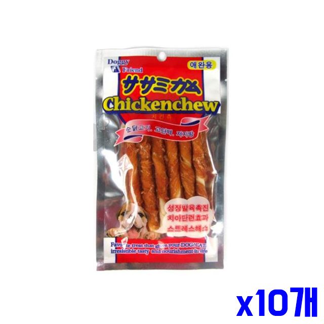 치킨 반려견간식 간식 x10개 고단백 6P 저지방 애견