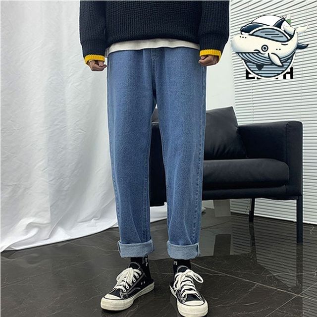 편안한 여름 데님팬츠 남성 허리밴딩 중청
