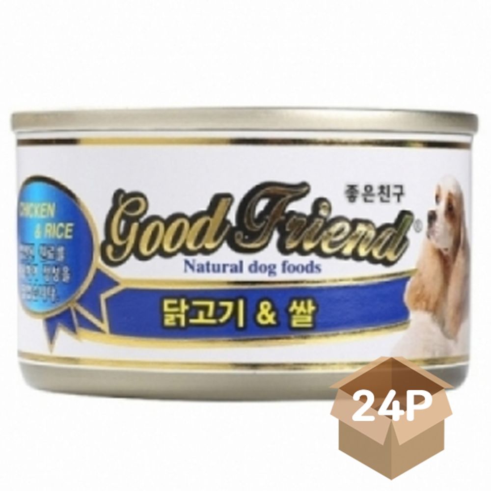 강아지 습식 캔간식 닭고기 쌀 100g 24P 통조림 영양