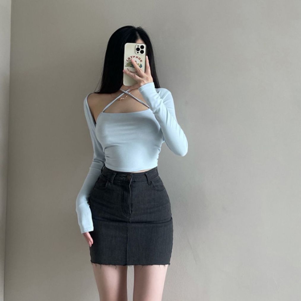 클럽스커트 데님스커트 하이웨스트 하이웨스트청치