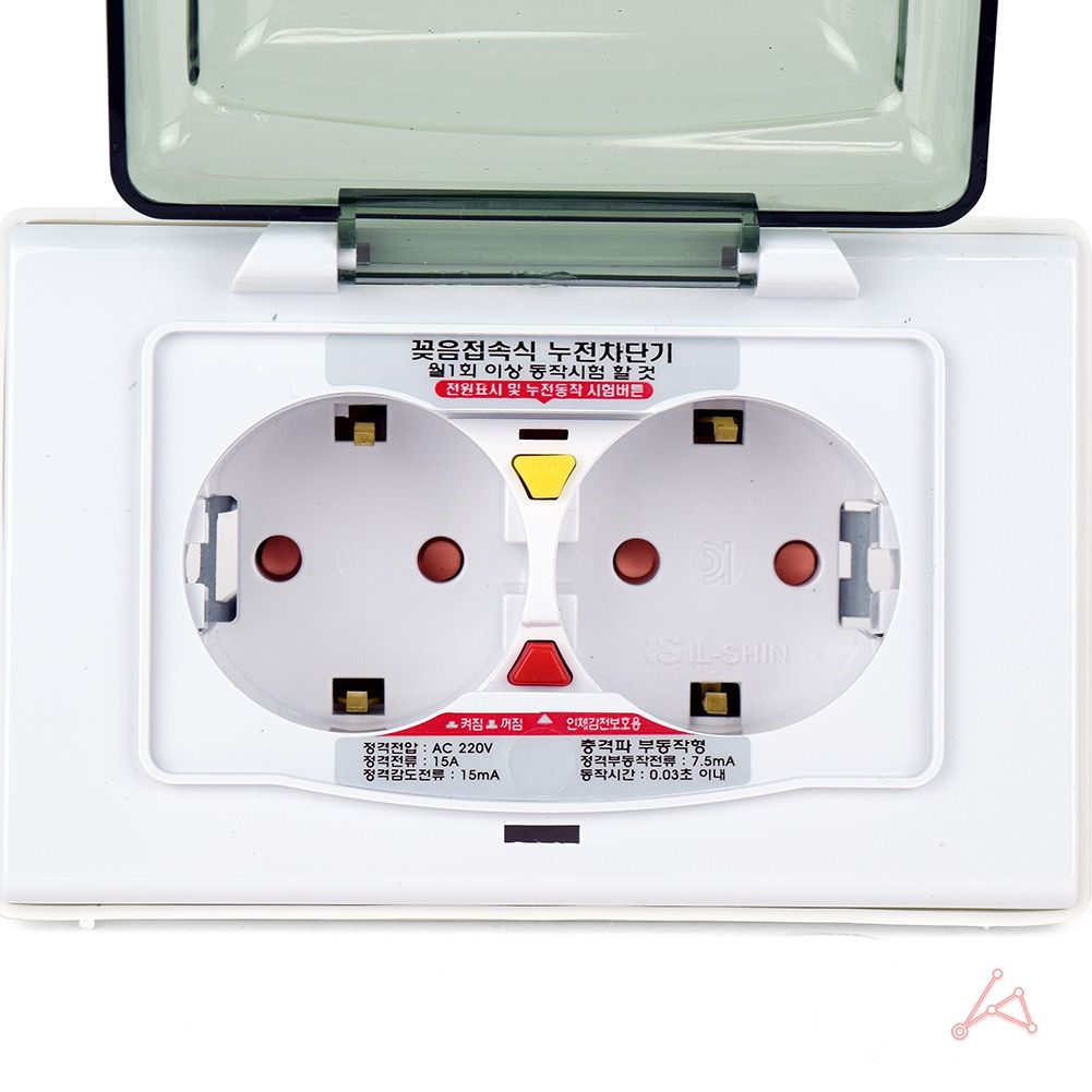 꽂음접속식 방우 누전 차단기 2구 1P