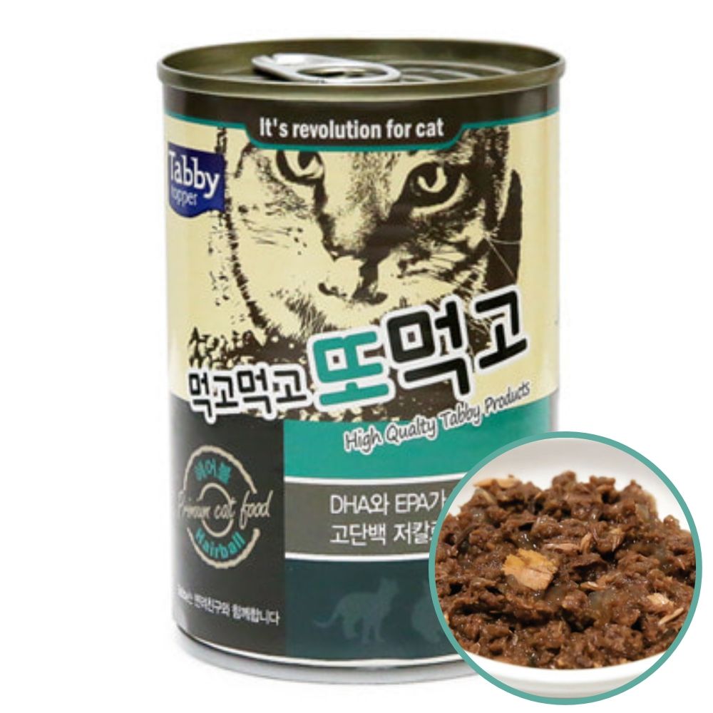 먹고먹고 또먹고 고양이 간식 캔 (헤어볼400gX12개)