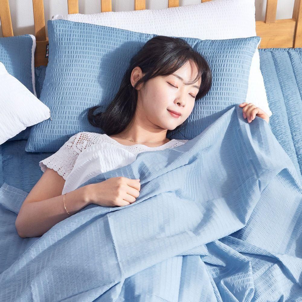 블루(D/Q)_여름 홑이불 시어서커 홑겹 리플이불 면