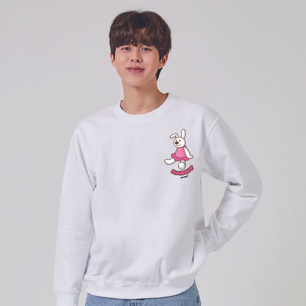 키밍 토끼 rabbit 맨투맨 후드티 데일리 포인트룩