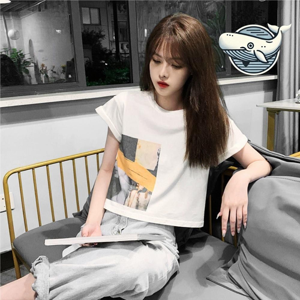 스타일리시 여름 반팔 티셔츠 예쁜 나염 디자인