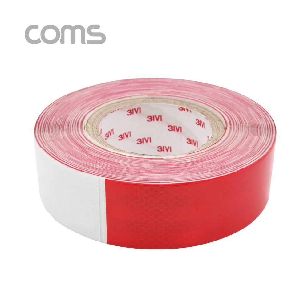 Coms 형광 테이프 (적백) 반사 스티커 50mm 야간 안전