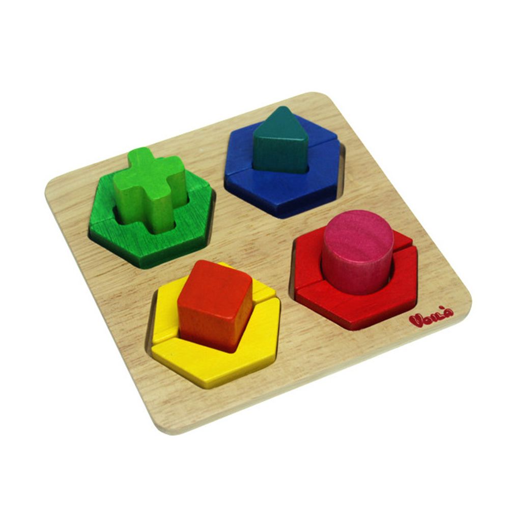 파고다 도형퍼즐 1P 모양맞추기 원목블록 장난감 교구