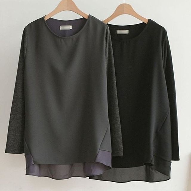 사이즈 여성 하프클럽 쉬폰 209 차콜 30S