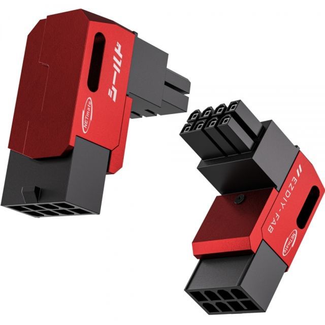 PCI-E 8핀 변환 어댑터 레드 STD90도 2PACK EZDIY-FAB