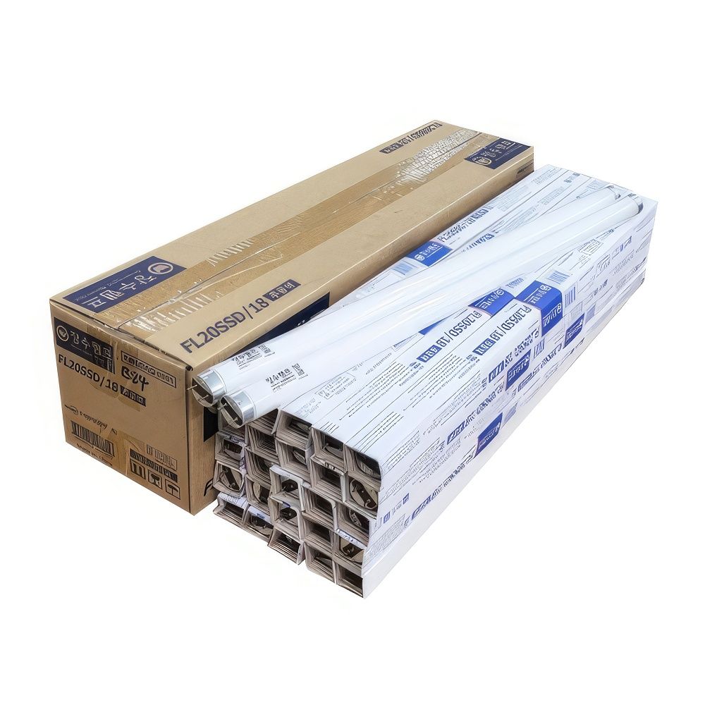 장수램프 일자등 형광등 주광색 60cm FL20D 25개 전등