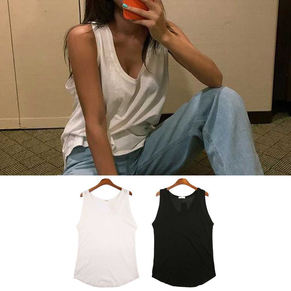 민소매 여름바캉스패션 데일리 레이어드 티셔츠