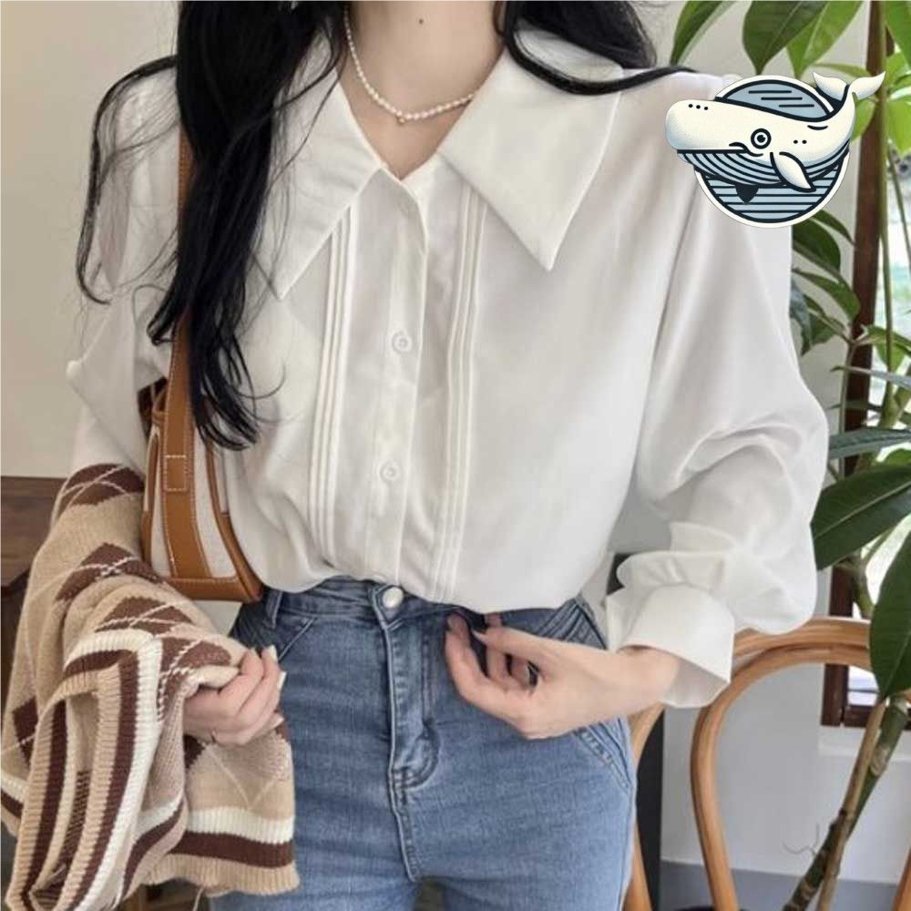 우아한 셔링 블라우스 화이트 오피스룩