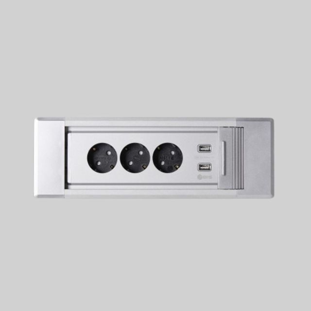 가구 매입콘센트 BID-2003MS 실버 직사각