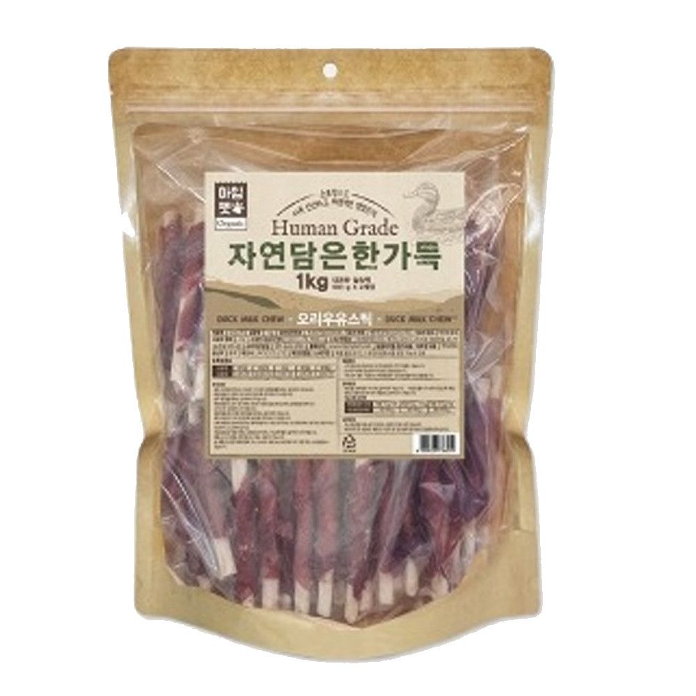 생활쿵쿵 강아지 간식 한가득 1kg 오리스틱