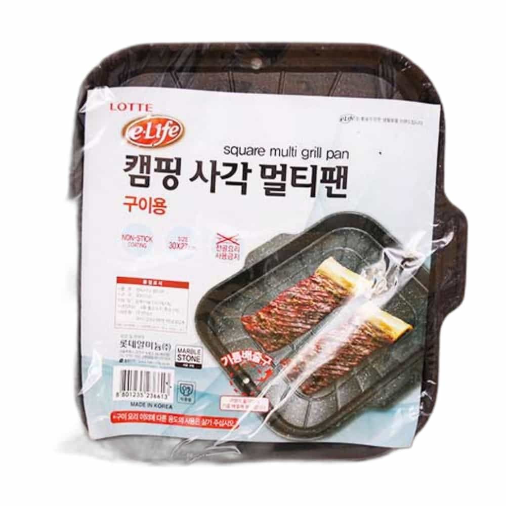 롯데 캠핑 사각 멀티팬 바베큐그릴 삼겹살불판