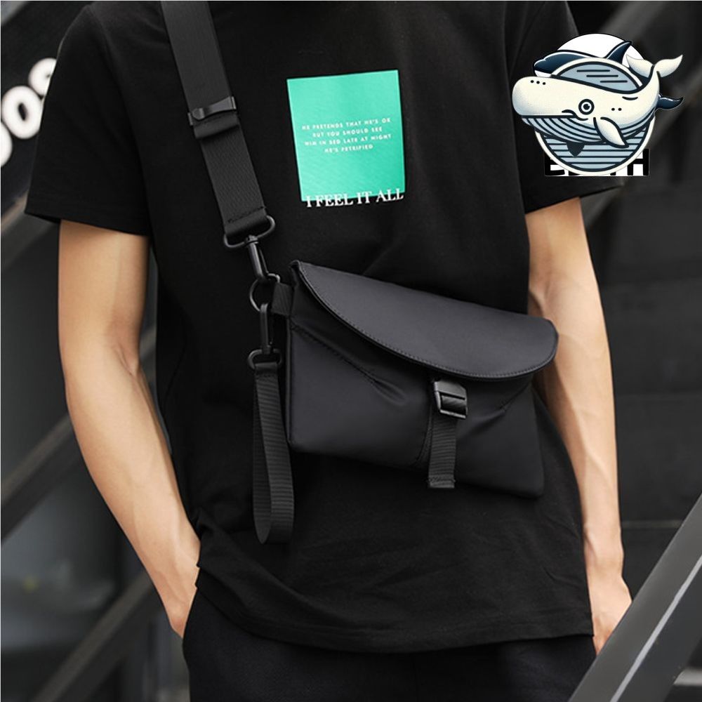 트렌디한 남녀공용 블랙 크로스백 실용적인