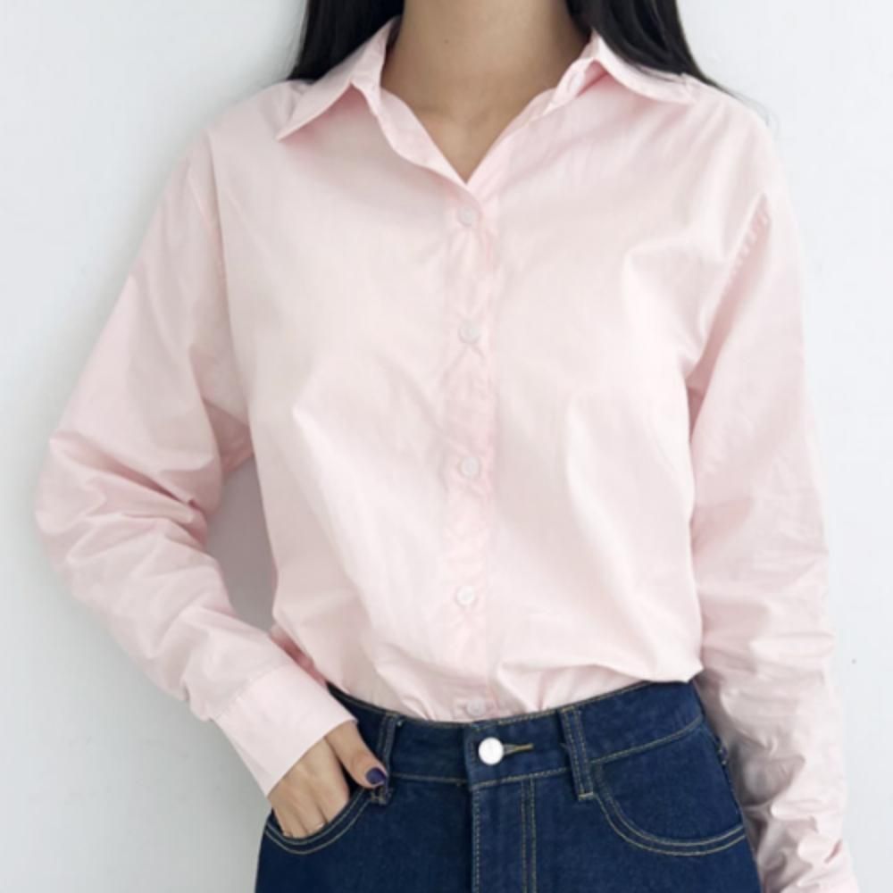 여성 여자 사계절 베이직 긴팔 남방 셔츠