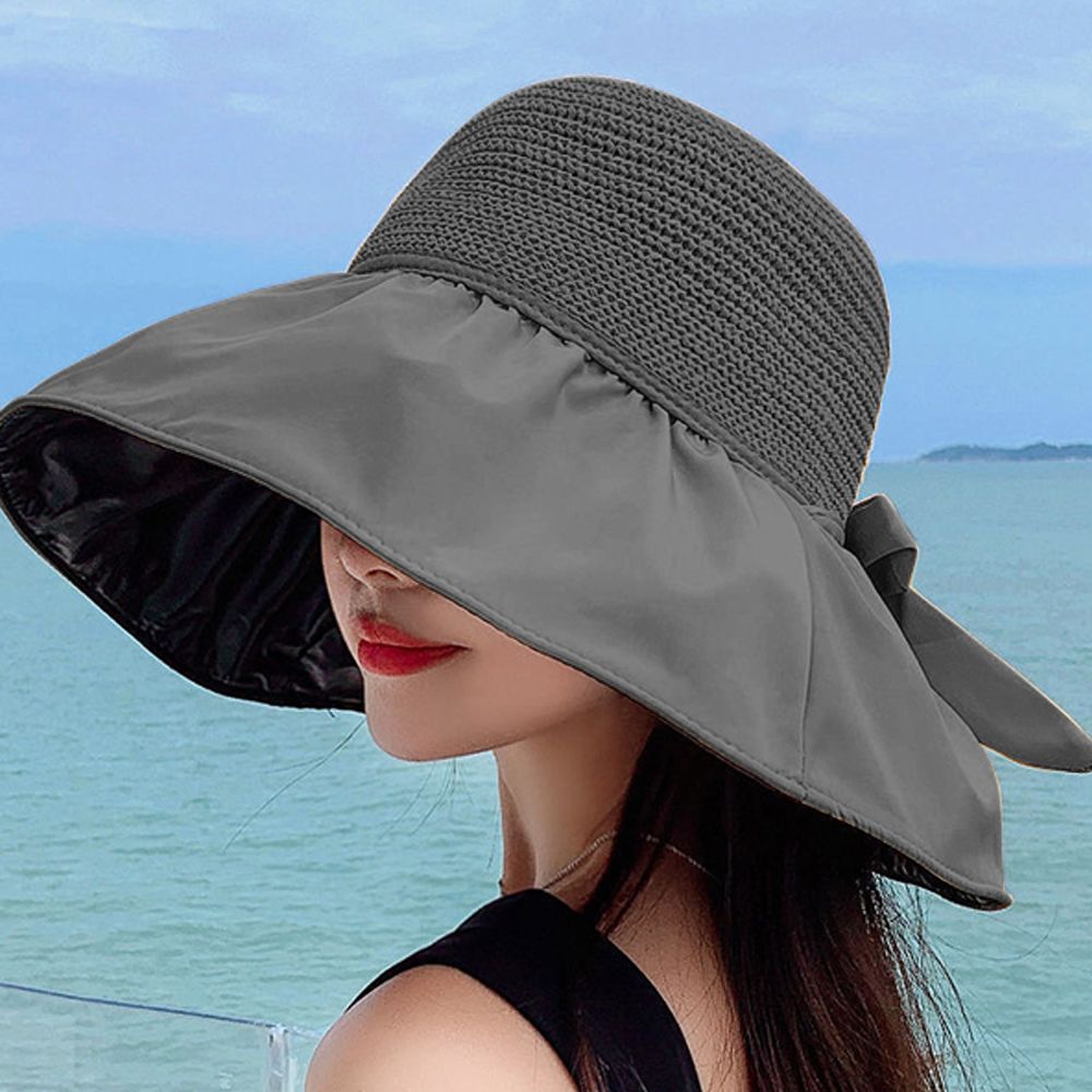 여성 버킷햇 여름 라피아 모자 챙넓은 암막 벙거지