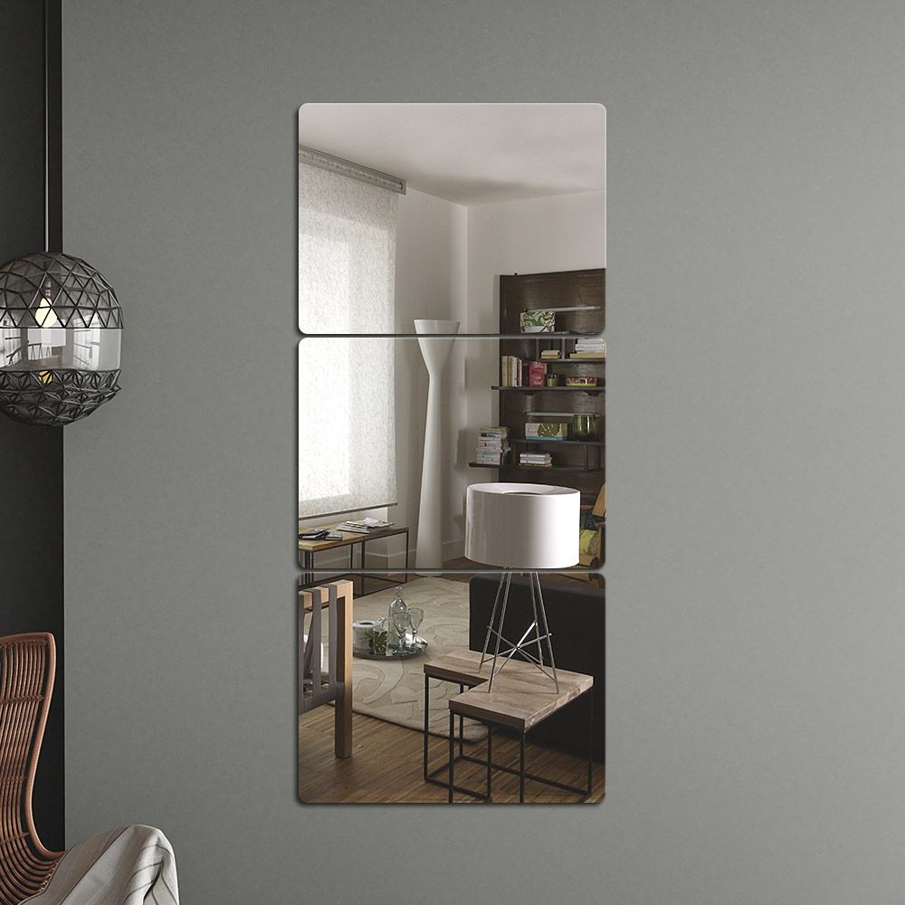 벽걸이거울 벽에 붙이는 안전 아크릴 거울 3p 30x40cm
