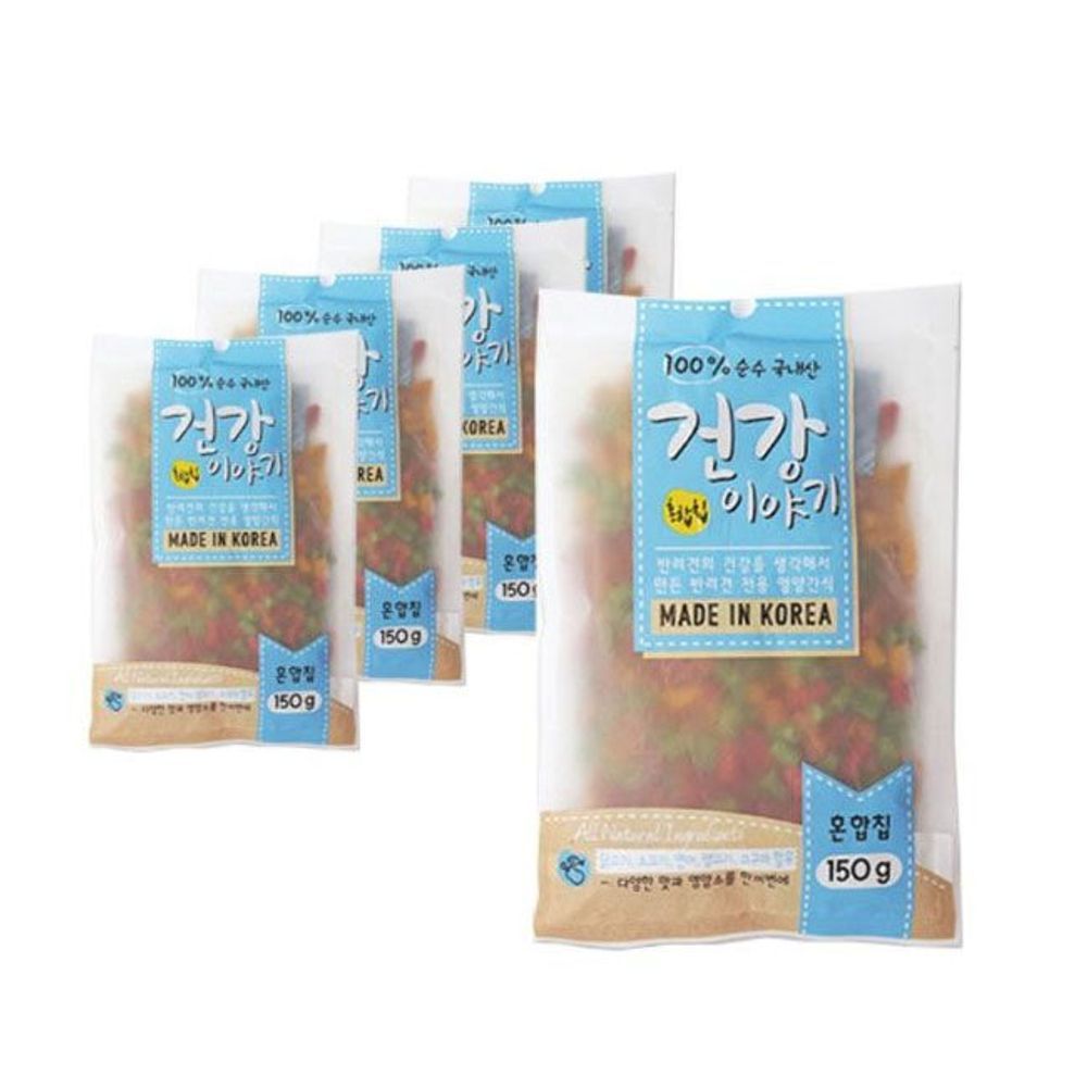 강아지 건강이야기 져키 일상 혼합칩 150g 5P 애견 스
