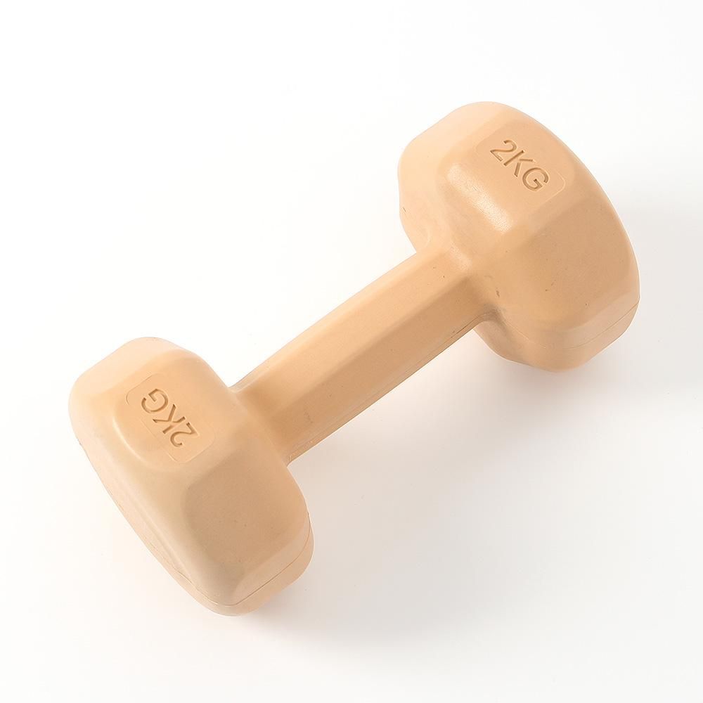 컬러 육각 덤벨 아령 2kg 2개 세트 오렌지