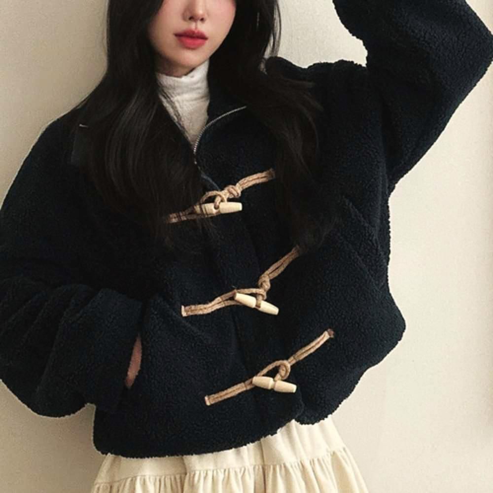 코트 페미닌룩 포근한 떡볶이 뽀글이