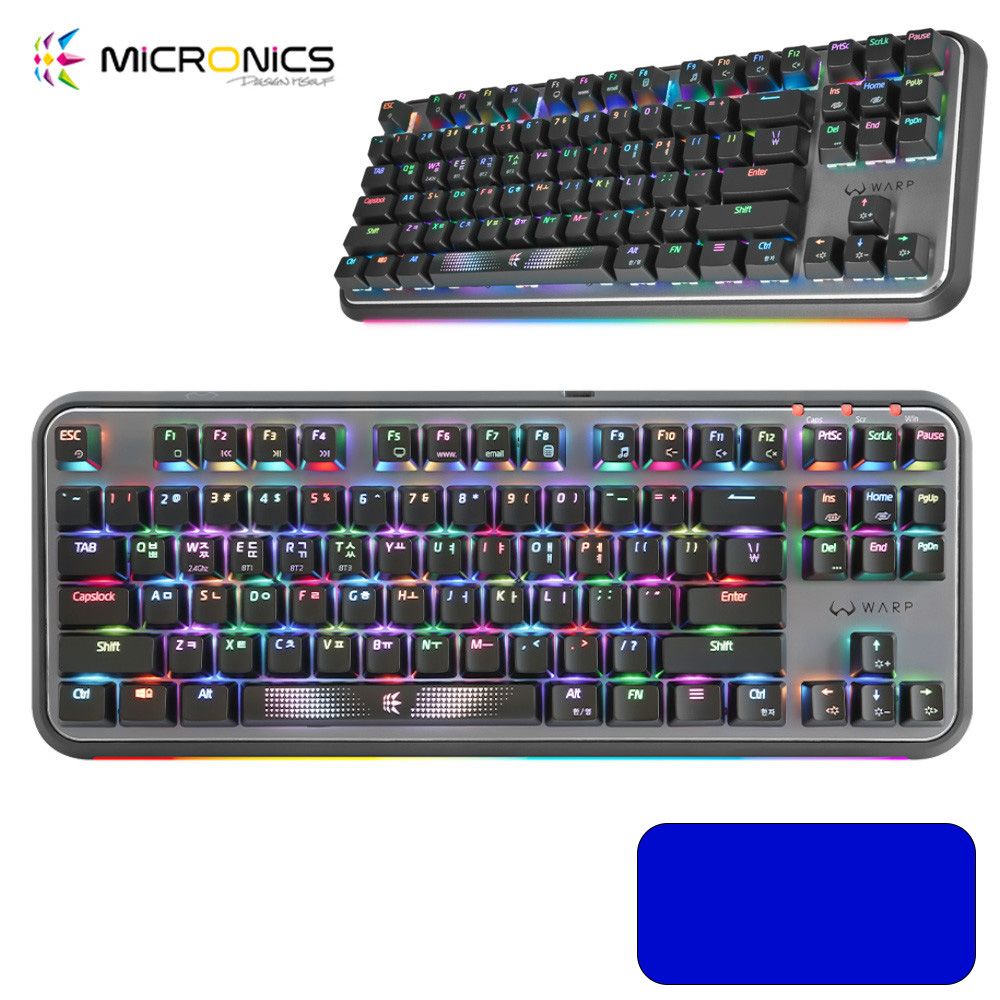 블루투스 RGB 텐키리스 게이밍 기계식 키보드 (청축)