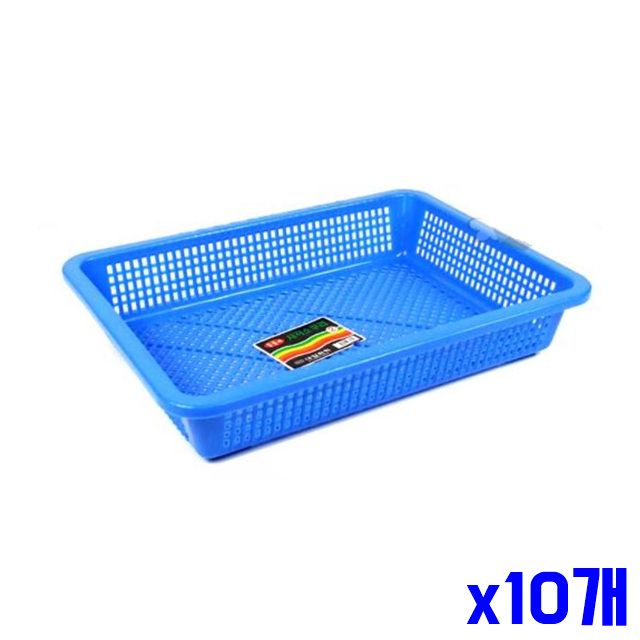 물빠짐 야채채반 좋은 소쿠리 x10개 37x27x7cm 사각