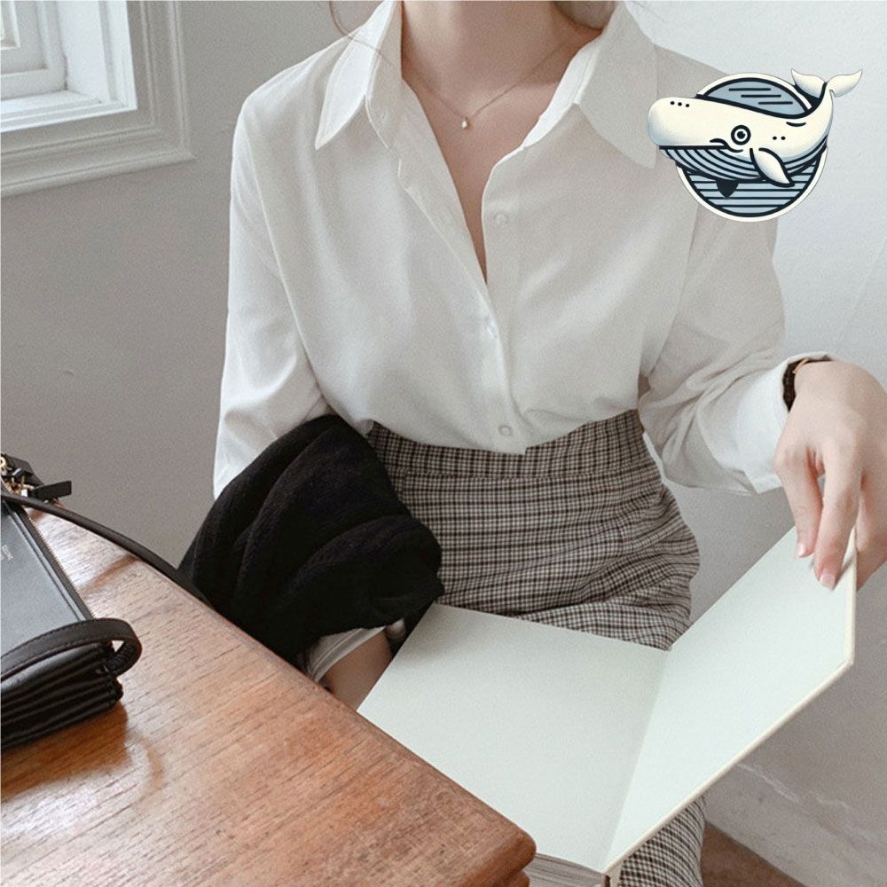세련된 스프링 남성 캐주얼 셔츠 무지 블랙