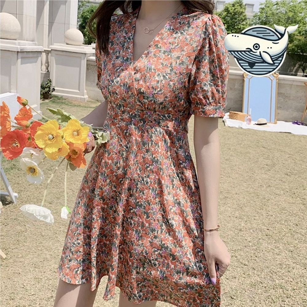여름 나들이 꽃무늬 쉬폰 원피스 여친룩 핫한